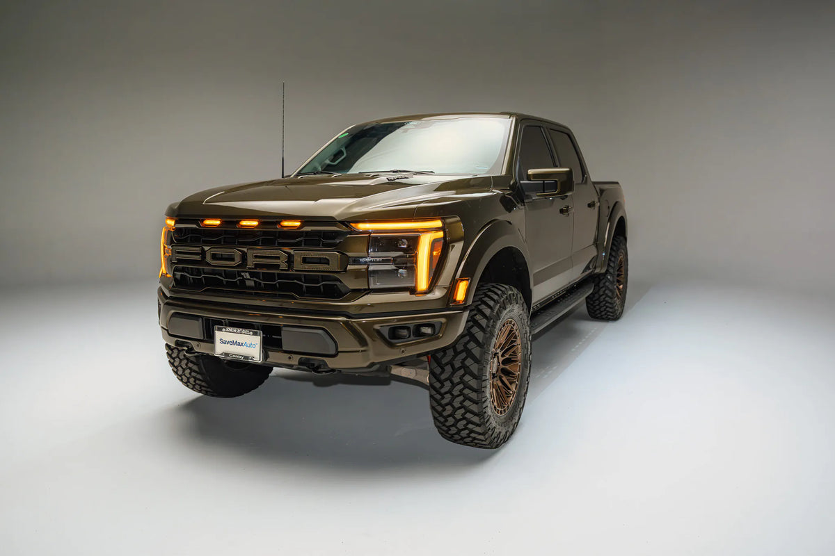 The custom 2026 Ford F-150 Raptor giveaway truck in the studio